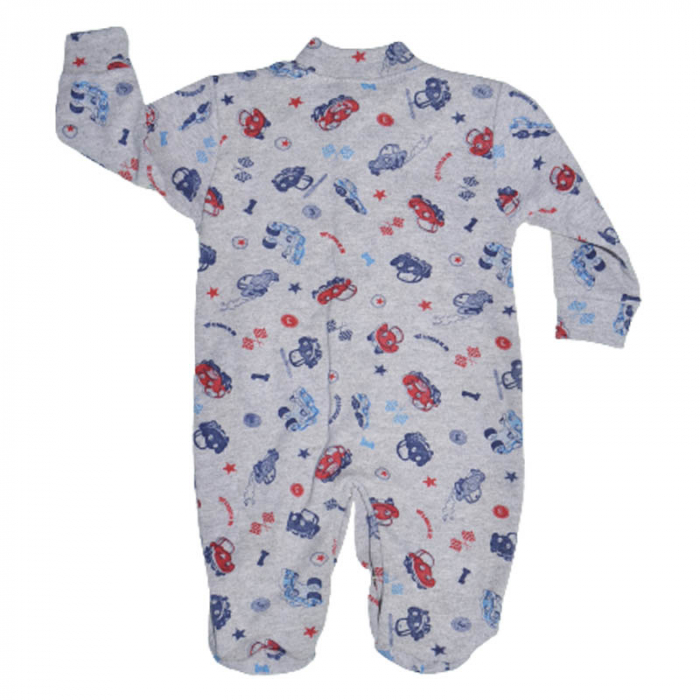 Set 3 piese salopeta cu maneca lunga, caciula si manusi pentru baieti Minipety MP235, Gri [2]