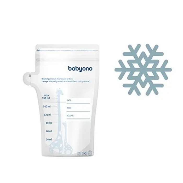 Set 30 pungi pentru depozitarea laptelui matern BabyOno 1084, Transparent [4]
