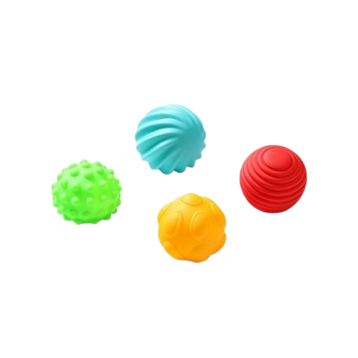 Set 4 mingi senzoriale moi, pentru bebelusi, BabyOno, 415504, Multicolor [1]