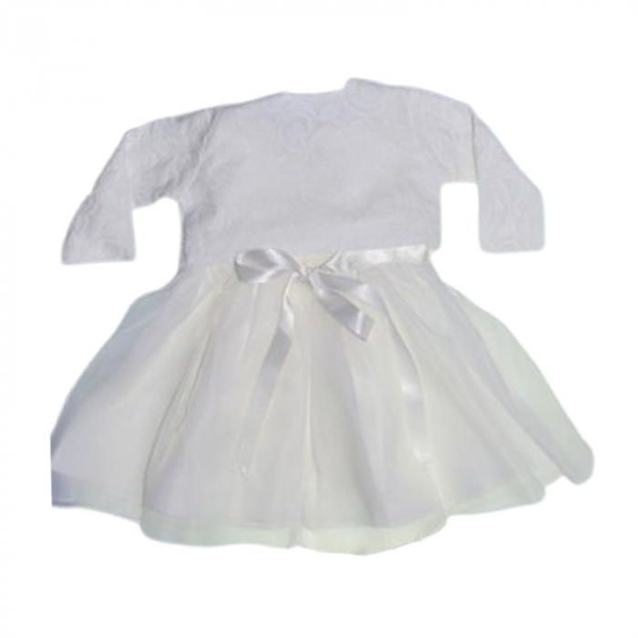 Set 4 piese rochie eleganta din dantela, pentru botez, pentru fete, Mini Junior 3664-56-62, Alb [2]