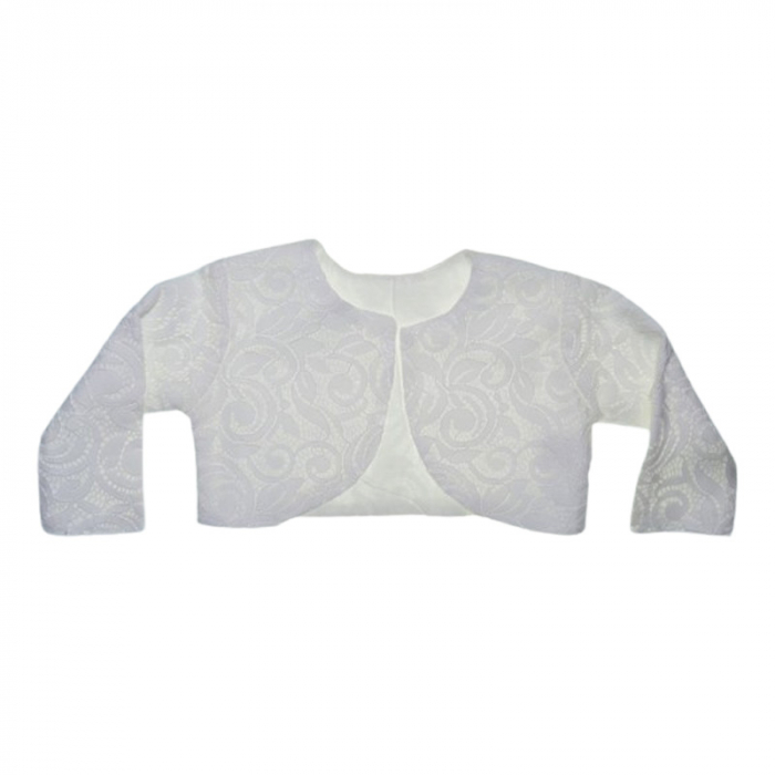 Set 4 piese rochie eleganta din dantela, pentru botez, pentru fete, Mini Junior 3664-56-62, Alb [8]