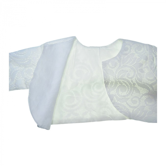Set 4 piese rochie eleganta din dantela, pentru botez, pentru fete, Mini Junior 3664-56-62, Alb [6]