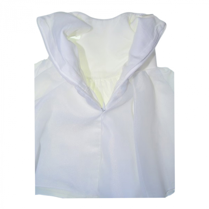 Set 4 piese rochie eleganta din satin, pentru botez, pentru fete, Mini Junior 3665-56-62, Alb [6]