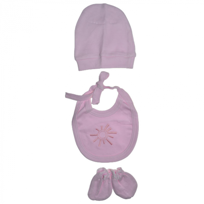 Set 4 piese salopeta cu maneca lunga, caciula, manusi si baveta pentru fete Zuff S010823-2, Roz [3]
