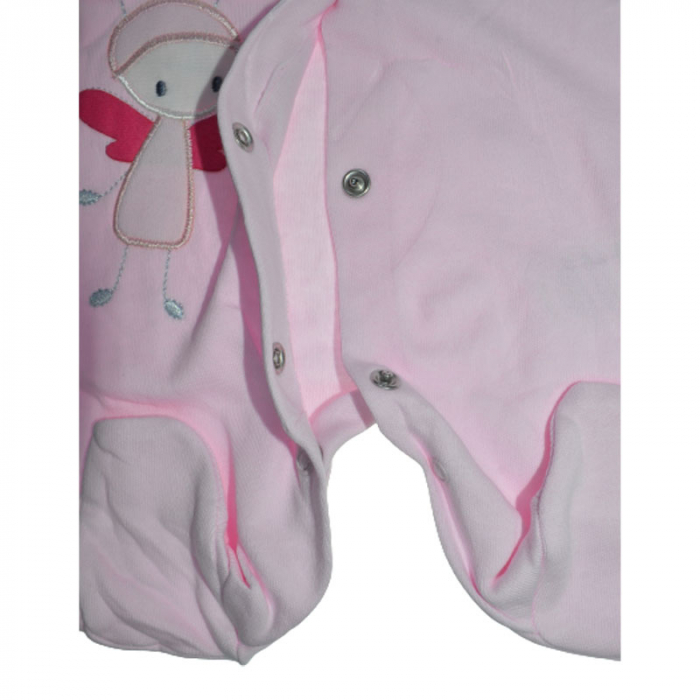 Set 4 piese salopeta cu maneca lunga, caciula, manusi si baveta pentru fete Zuff S010823-2, Roz [4]