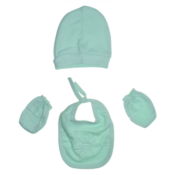 Set 4 piese salopeta cu maneca lunga, caciula, manusi si baveta pentru baieti Zuff S010823-1, Verde [3]