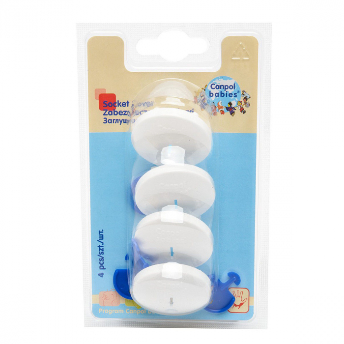 Set 4 protectii pentru priza Canpol Babies 13/100, Alb [4]