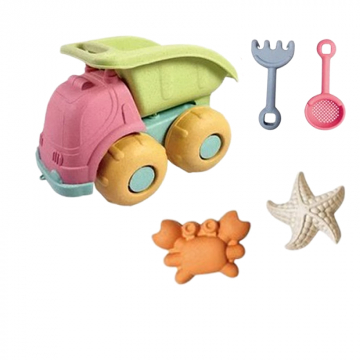 Set 5 jucarii pentru plaja si nisip, camion cu o varietate de accesorii, Mini Junior, HT2004-5, Multicolor [1]