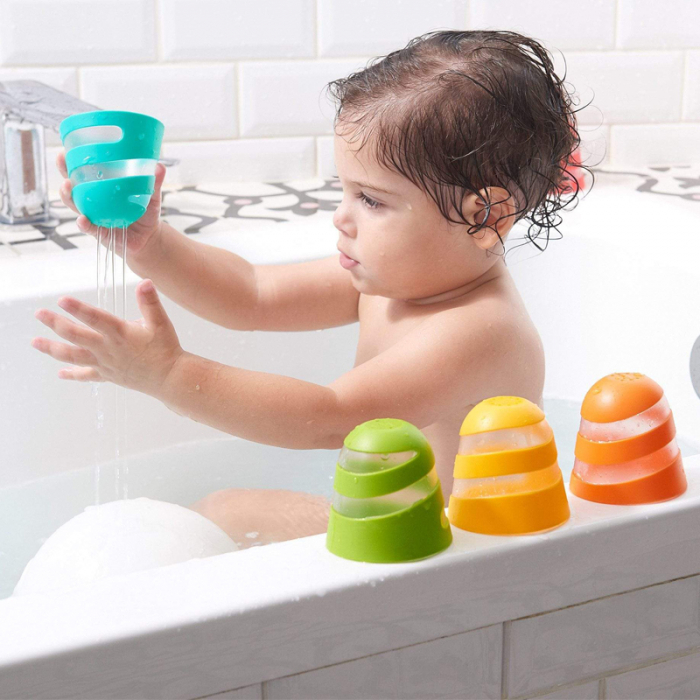 Set 5 jucarii de baie Tiny Love Spiral Splash Cups 862188, Multicolor [5]