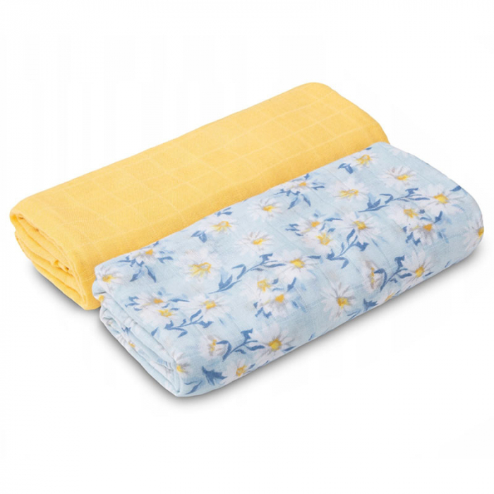 Set 2 paturici muselina din bambus si bumbac pentru bebelusi 120 x 120 cm Sensillo SILLO-0802, Multicolor [1]