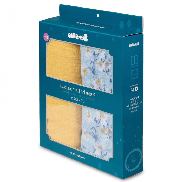 Set 2 paturici muselina din bambus si bumbac pentru bebelusi 120 x 120 cm Sensillo SILLO-0802, Multicolor [2]