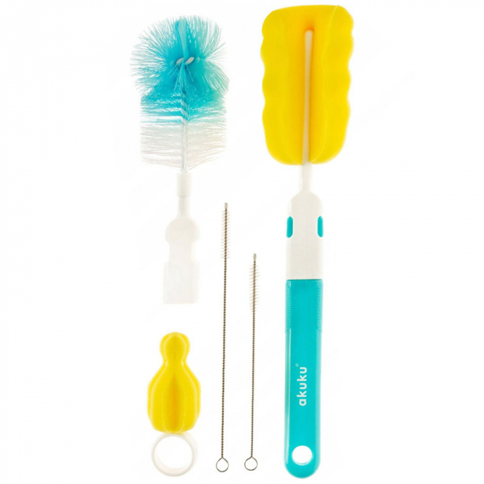 Set 5 perii pentru curatarea biberoanelor si a tetinelor Akuku A0410A, Multicolor [1]