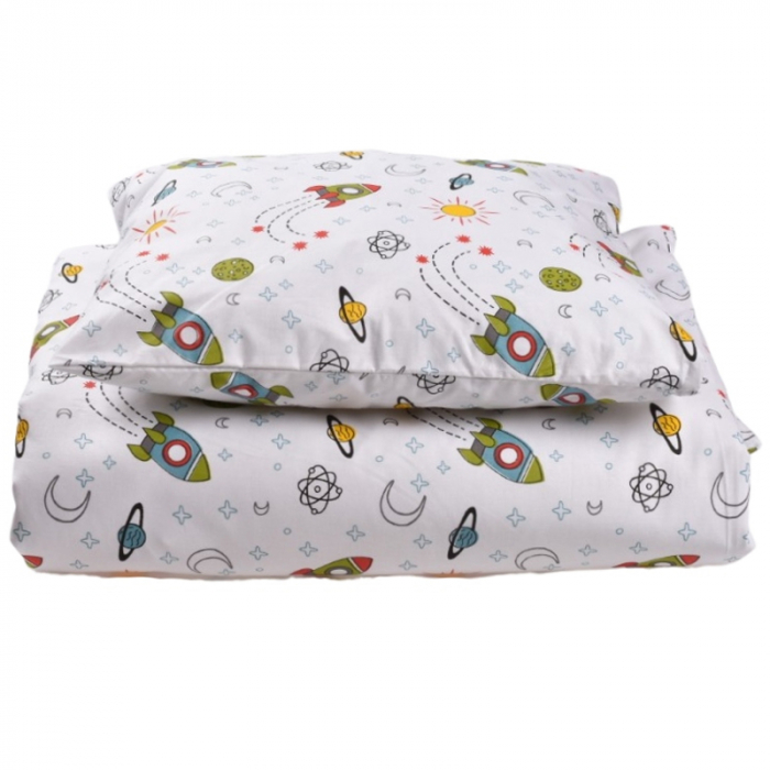 Set 5 piese lenjerie si aparatori patut 120 x 60 cm Mini Junior VLT-14, Alb [5]