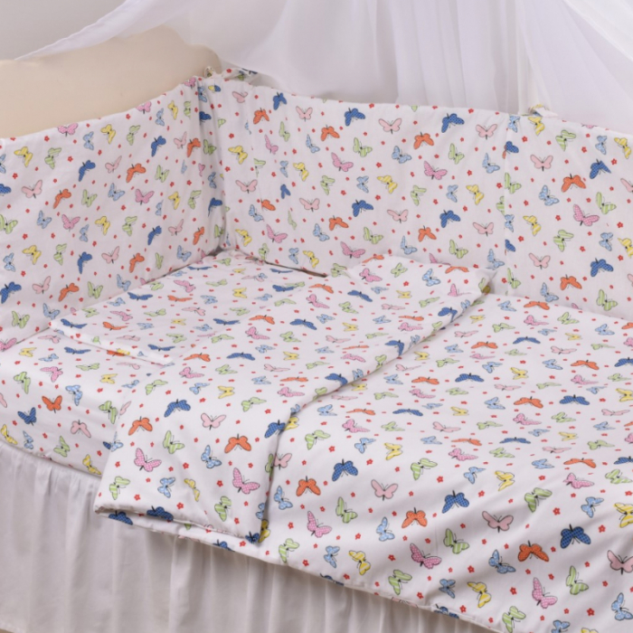 Set 5 piese lenjerie si aparatori patut 120 x 60 cm Mini Junior VLT-15, Alb [2]