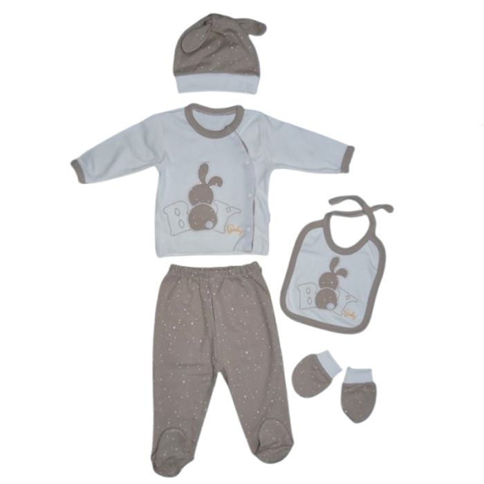 Set 5 piese pentru baieti Mini Junior SET-MJ5P, Bej [1]
