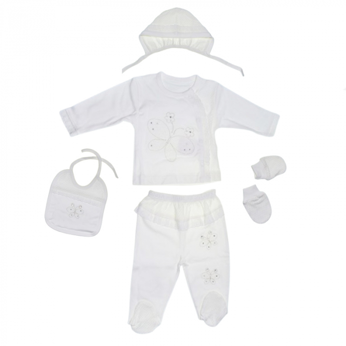 Set 5 piese pentru fetite Mini Junior SET-123, Alb [1]