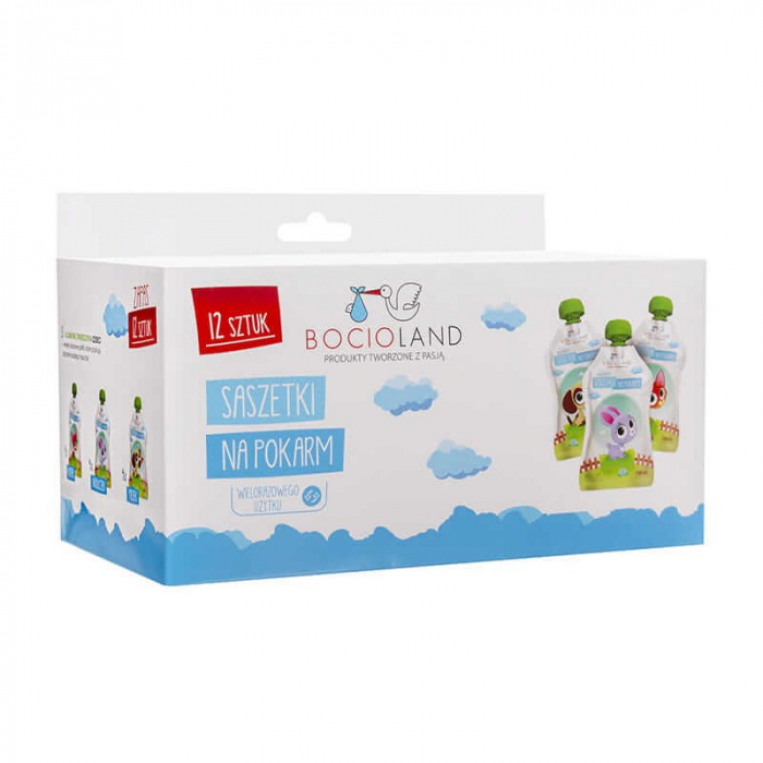 Set 12 pungi reutilizabile pentru mancare Bocioland B0C0160, Multicolor [5]