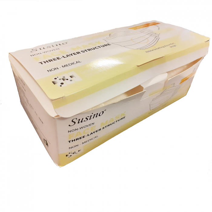 Set 50 bucati masti faciale de unica folosinta cu 3 straturi pentru protectie Susino 750043, Alb [3]