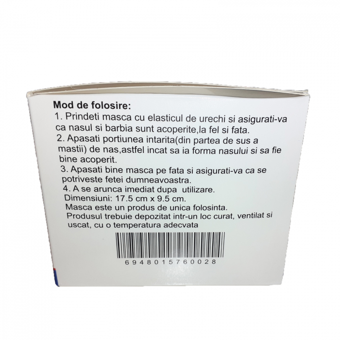 Set 50 bucati masti faciale de unica folosinta cu 3 straturi pentru protectie Susino MFS-1, Albastru [8]