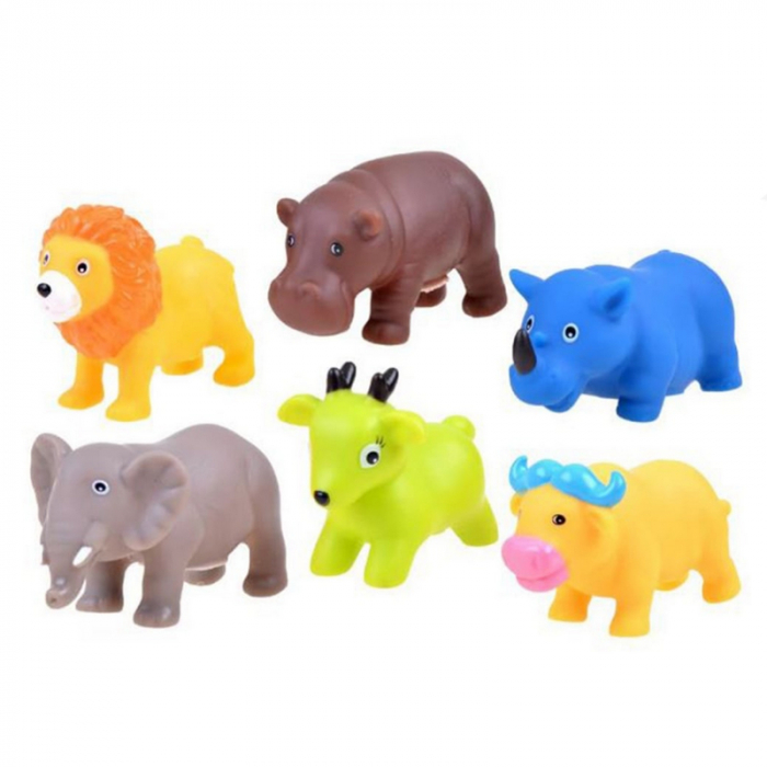 Set 6 animalute moi de jucarie pentru baie Safari Mini Junior 8306, Multicolor [1]