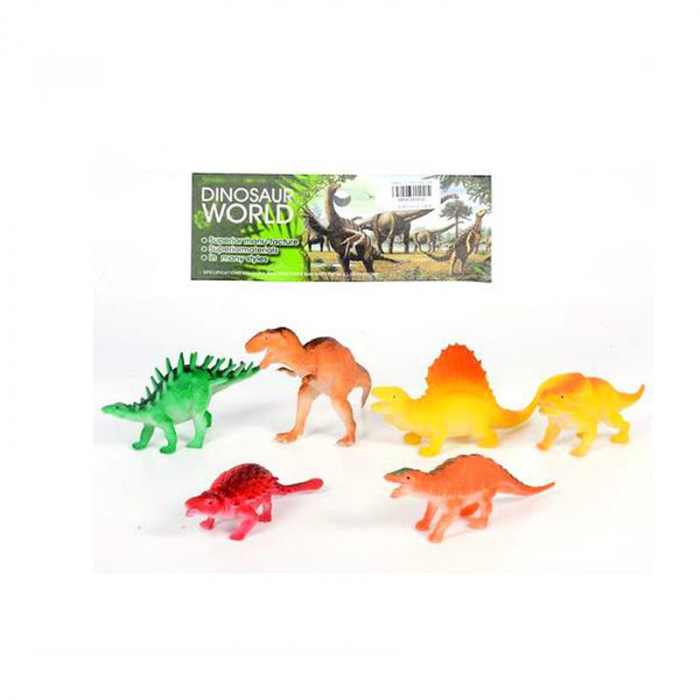 Set 6 figurine 12 cm pentru copii Dinosaur World 459303, Multicolor [2]