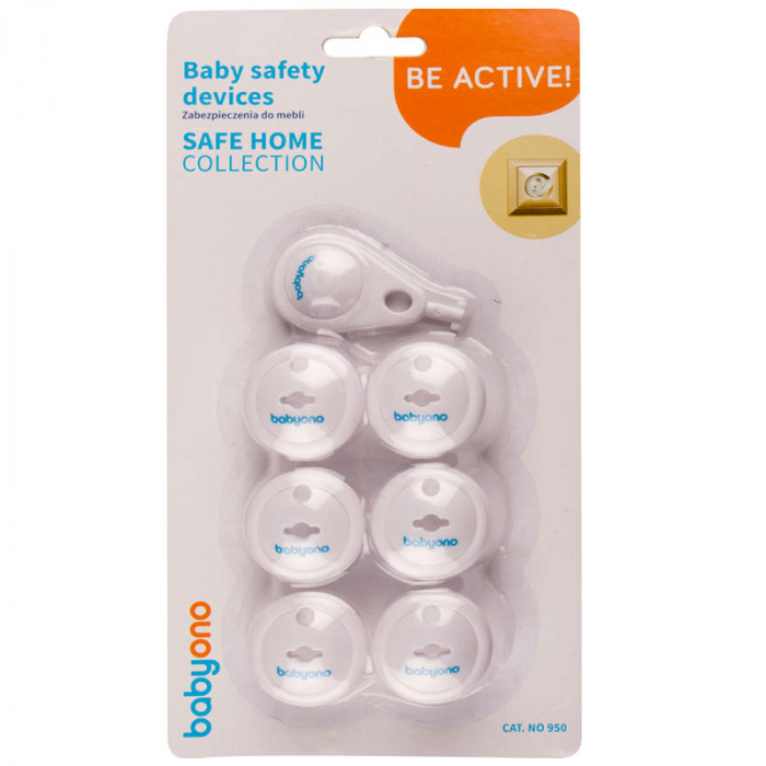 Set 6 protectii pentru priza BabyOno 950A, Alb [3]