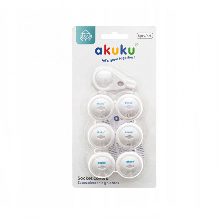 Set 6 protectii pentru priza Akuku A0651, Alb [3]