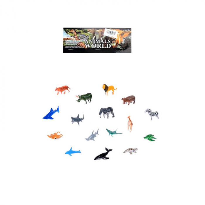 Set animale 16 piese Mini Junior Animals World 647, Multicolor [2]