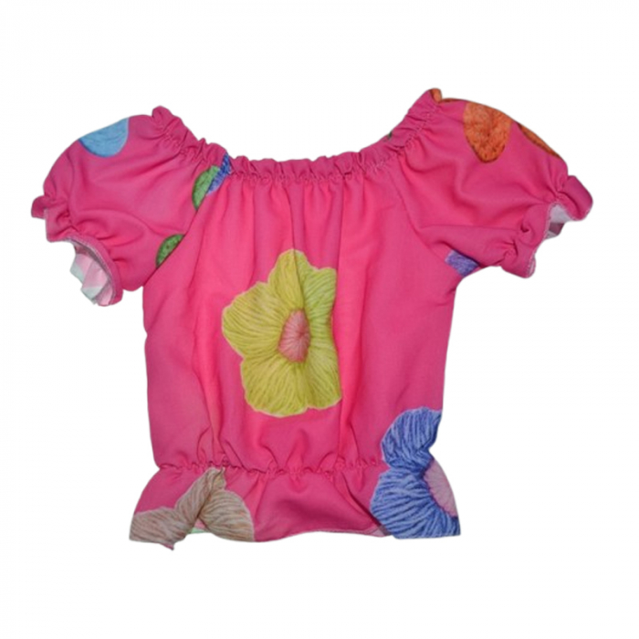 Set 2 piese, bluza cu maneca scurta si geanta, pentru fete, Mini Junior, BL541, Fucsia [2]