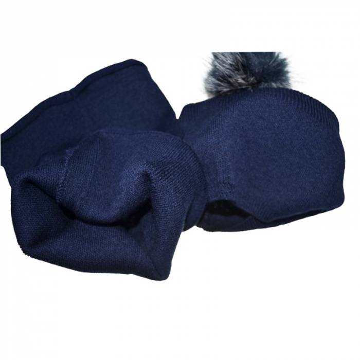 Set caciula si fular circular pentru baieti Gracek GRK2901B, Bleumarin [3]