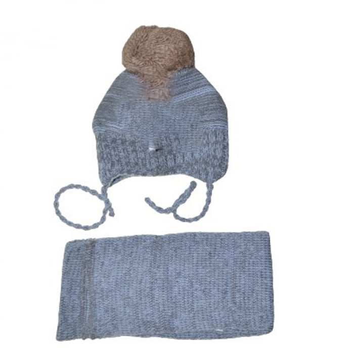 Set caciula si fular pentru baieti Minijunior AJS8392A, Albastru [2]