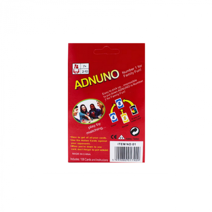 Set carti de joc, Uno, 2-10 jucatori, 190225R, Rosu [2]