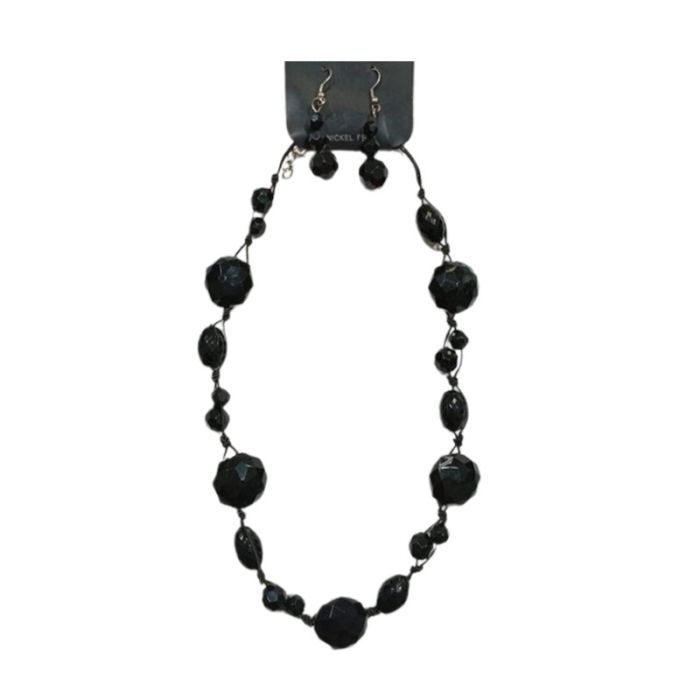 Set cercei si colier pentru dama, Mini Junior, 0608N, Negru [1]