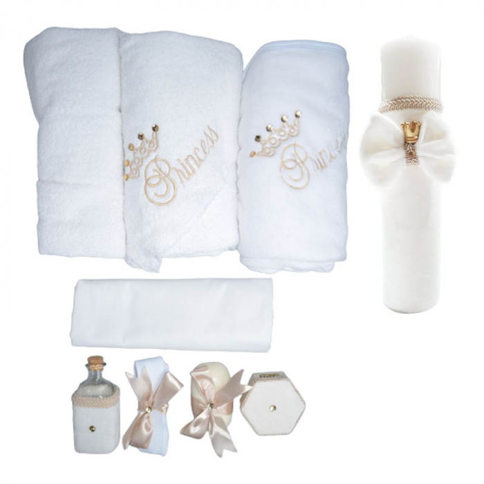 Set complet 10 piese trusou elegant pentru botez Mini Bimbi T080323-CR, Crem [2]