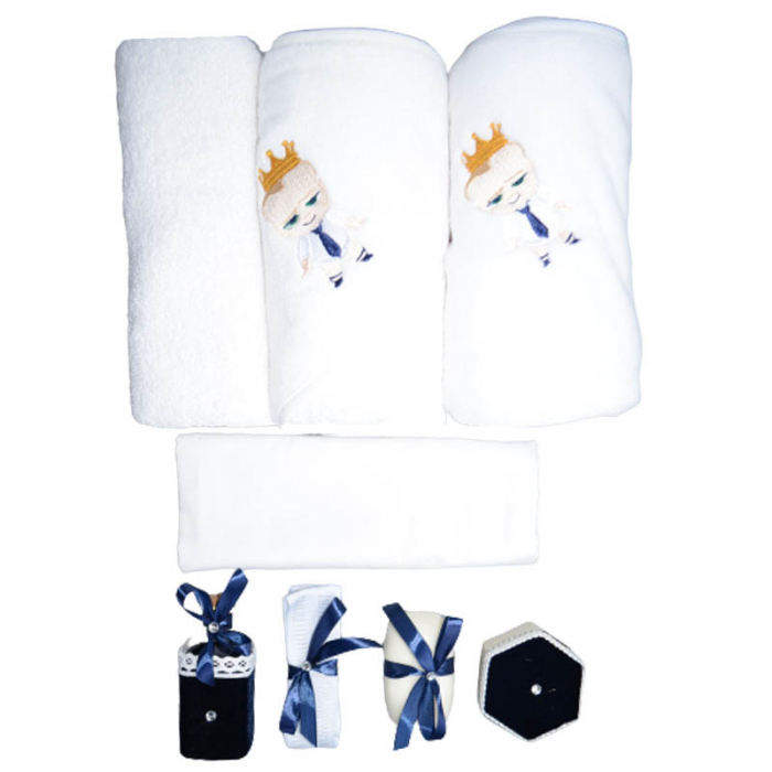 Set complet 9 piese trusou elegant pentru botez Mini Bimbi T080323-B, Bleumarin [4]