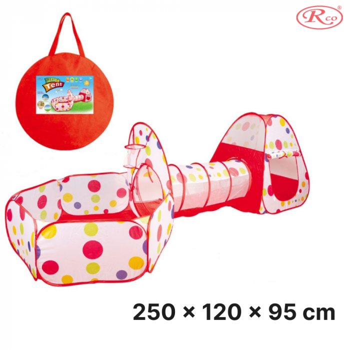 Set Cort de joaca RCO, 3 in 1 pentru copii, Cort, Tunel, Tarc si Piscina cu mini cos de basket, Pop Up, TT3002 [2]