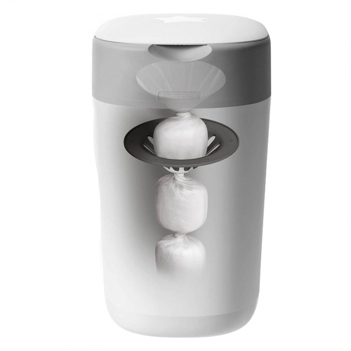Set cos pentru depozitare scutece si 4 rezerve Tommee Tippee Sangenic Twist & Click 510204, Alb [4]