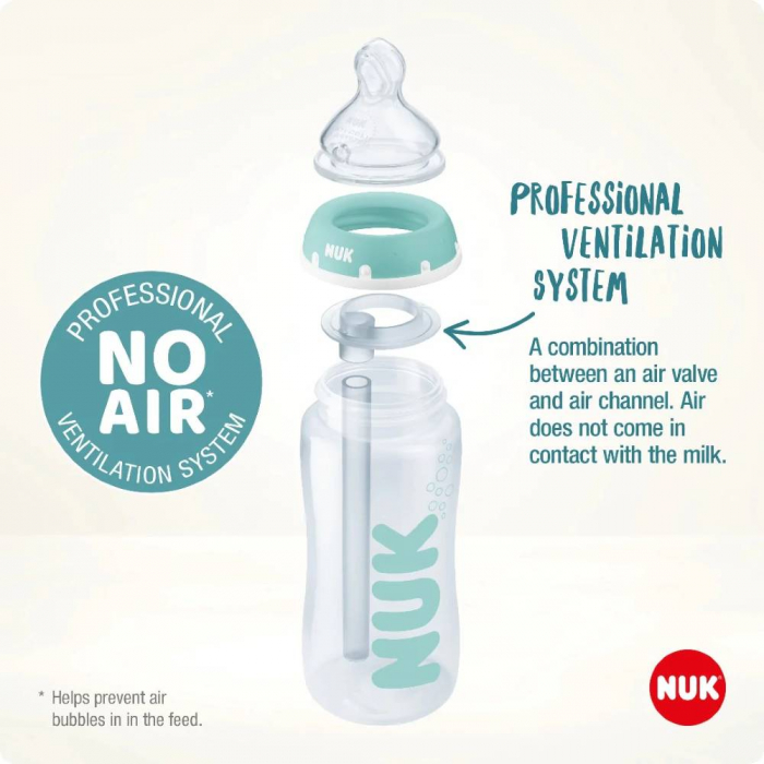 Set de adaptoare pai si perie profesionale Anti-Colic Nuk 255626, Alb [3]