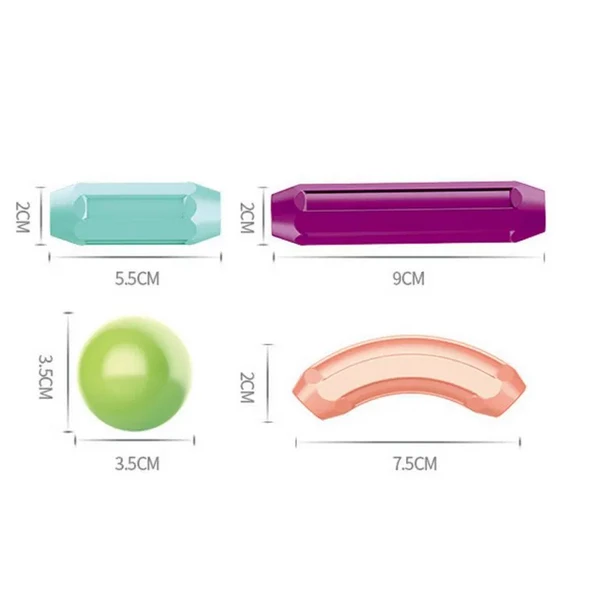 Set de constructie, cu 36 piese magnetice, de tip STEM pentru inginerie 2D si 3D, RCO WW2006, Multicolor [4]