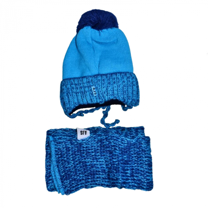 Set doua piese caciula si fular pentru baieti Mini Junior 38-418, Albastru [3]