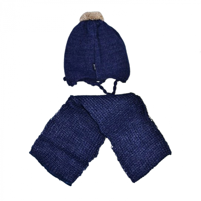 Set doua piese caciula si fular pentru baieti Mini Junior 44-418, Bleumarin [2]