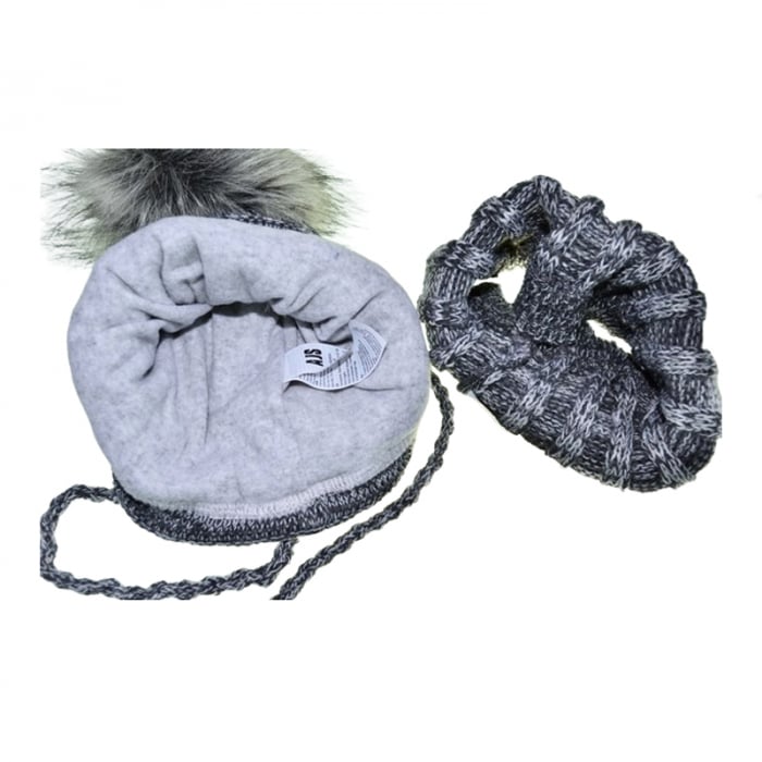 Set doua piese caciula si fular pentru baieti Mini Junior 44-449, Gri [2]