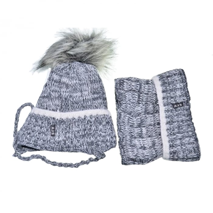 Set doua piese caciula si fular pentru baieti Mini Junior 44-449, Gri [3]