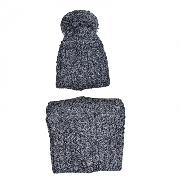 Set doua piese caciula si fular pentru baieti Mini Junior 44-485, Negru [2]