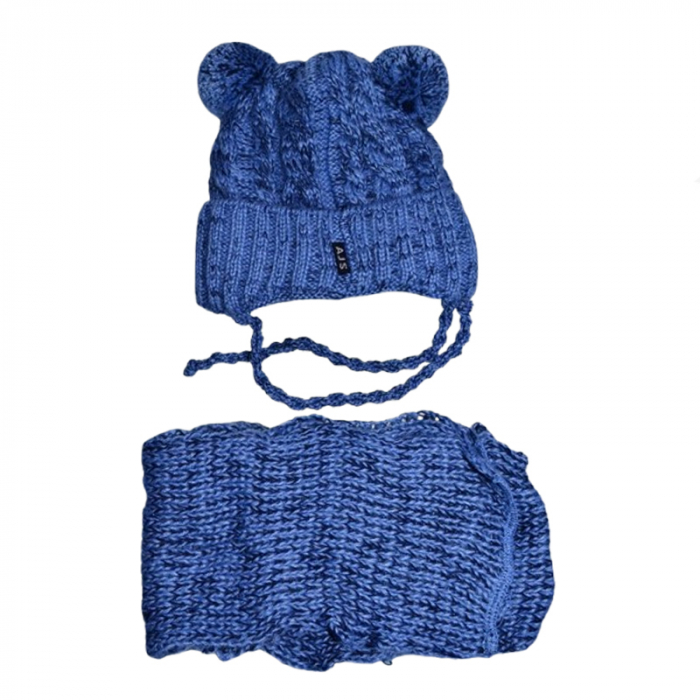 Set doua piese caciula si fular pentru baieti Mini Junior 42-415, Albastru [2]