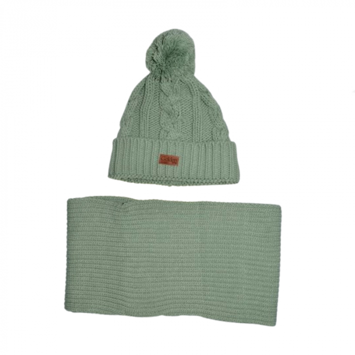 Set doua piese caciula si fular pentru copii Mini Junior CLA-MJ20, Verde [1]