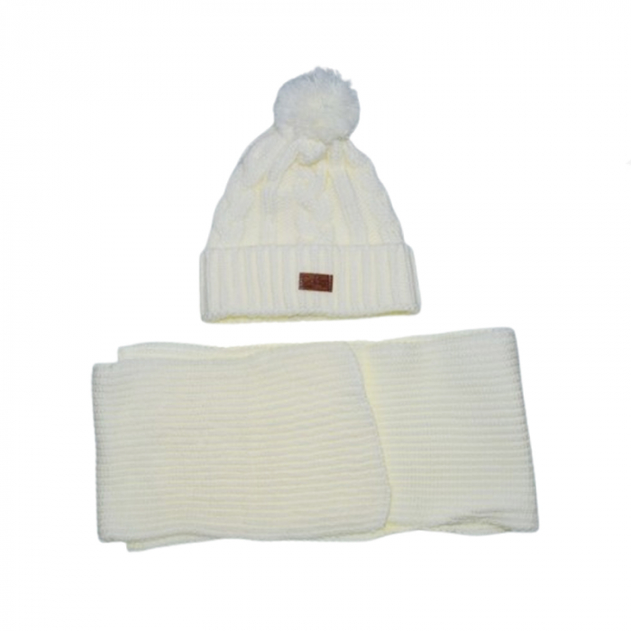 Set doua piese caciula si fular pentru copii Mini Junior CLA-MJ21, Crem [1]
