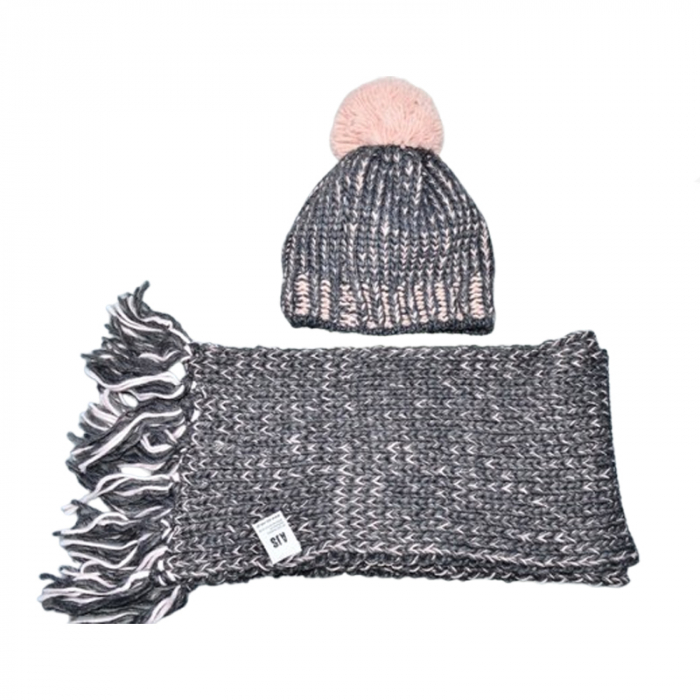 Set doua piese caciula si fular pentru fete Mini Junior 42-565, Negru [2]