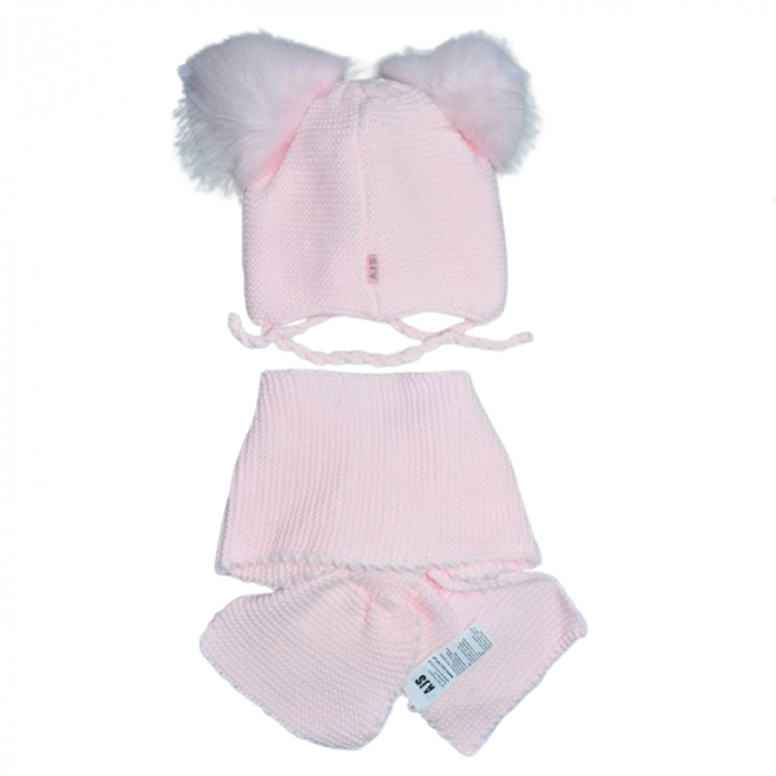 Set doua piese caciula si fular pentru fete Mini Junior 46-421, Roz [2]