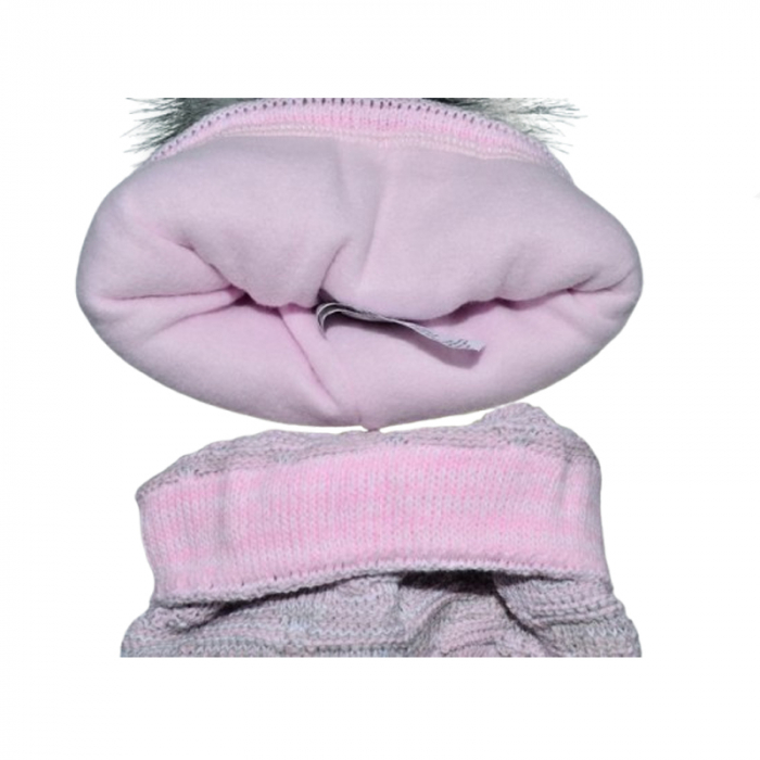 Set doua piese caciula si fular pentru fete Mini Junior 44-427, Gri [3]